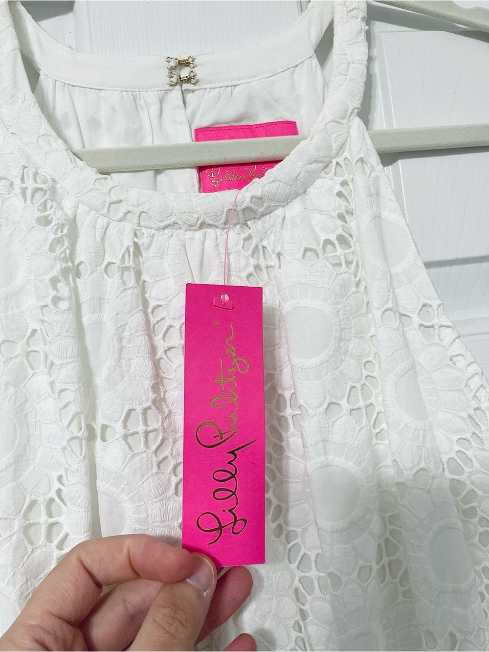 NWT Lilly Pulitzer White Eyelet embroidered Halter Midi Maxi Dress Small - Picture 9 of 14